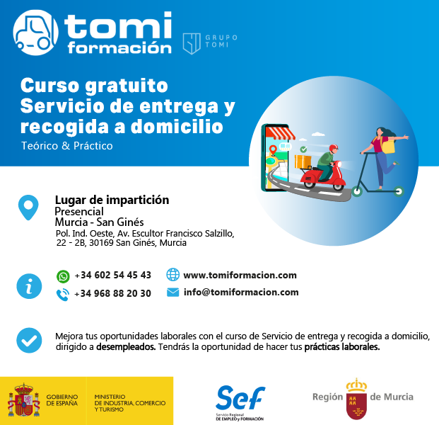Curso Gratuito SEF Entrega y recogida para repartidores